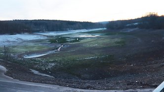 Die Steinbachtalsperre im Dezember 2021