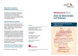Flyer Wettbewerb Aktiv für Demokratie und Toleranz 2018