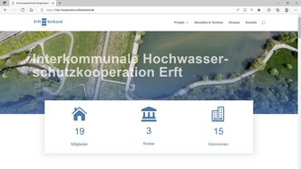 Screenshot Homepage Hochwasserschutzkooperation, Quelle: Erftverband