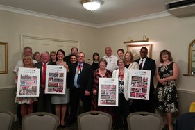 Vertreter der Städte Basingstoke and Deane und Euskirchen beim 25. Sportfest